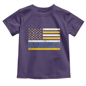 Retro Patriotic Sabres Name Pride American Flag Toddler T Shirt Distressed Sports Fan Graphic TS02 Purple Print Your Wear