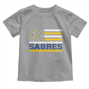 Retro Patriotic Sabres Name Pride American Flag Toddler T Shirt Distressed Sports Fan Graphic TS02 Sport Gray Print Your Wear