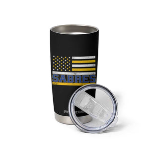 Retro Patriotic Sabres Name Pride American Flag Tumbler Cup Distressed Sports Fan Graphic TS02 Print Your Wear