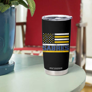 Retro Patriotic Sabres Name Pride American Flag Tumbler Cup Distressed Sports Fan Graphic TS02 Print Your Wear