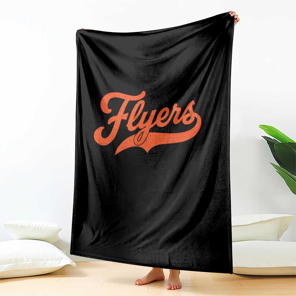 Vintage Flyers Name Script Style Throw Blanket Retro Distressed Tailgate Spirit Sports Fan TS02 Print Your Wear