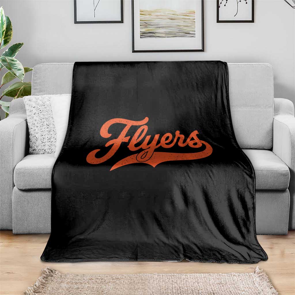 Vintage Flyers Name Script Style Throw Blanket Retro Distressed Tailgate Spirit Sports Fan TS02 Print Your Wear