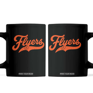 Vintage Flyers Name Script Style Coffee Mug Retro Distressed Tailgate Spirit Sports Fan TS02 Black Print Your Wear