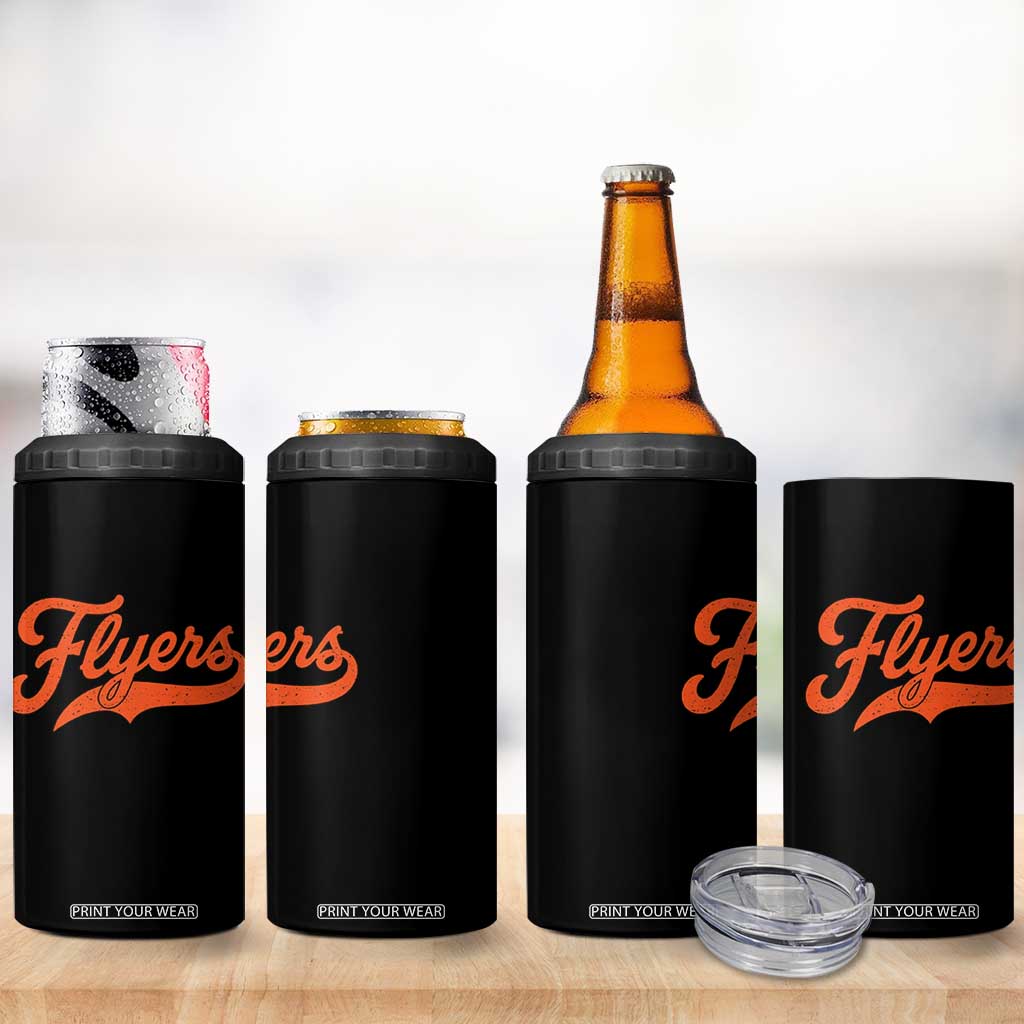 Vintage Flyers Name Script Style 4 in 1 Can Cooler Tumbler Retro Distressed Tailgate Spirit Sports Fan TS02 Print Your Wear