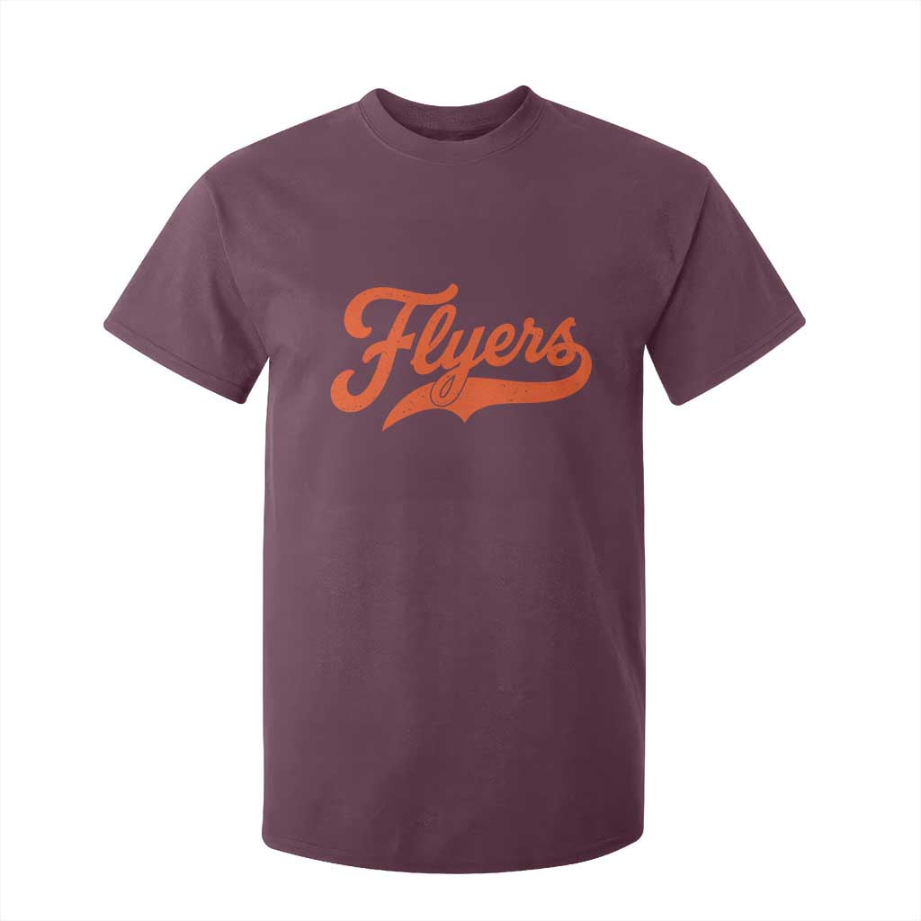 Vintage Flyers Name Script Style T Shirt For Kid Retro Distressed Tailgate Spirit Sports Fan TS02 Maroon Print Your Wear