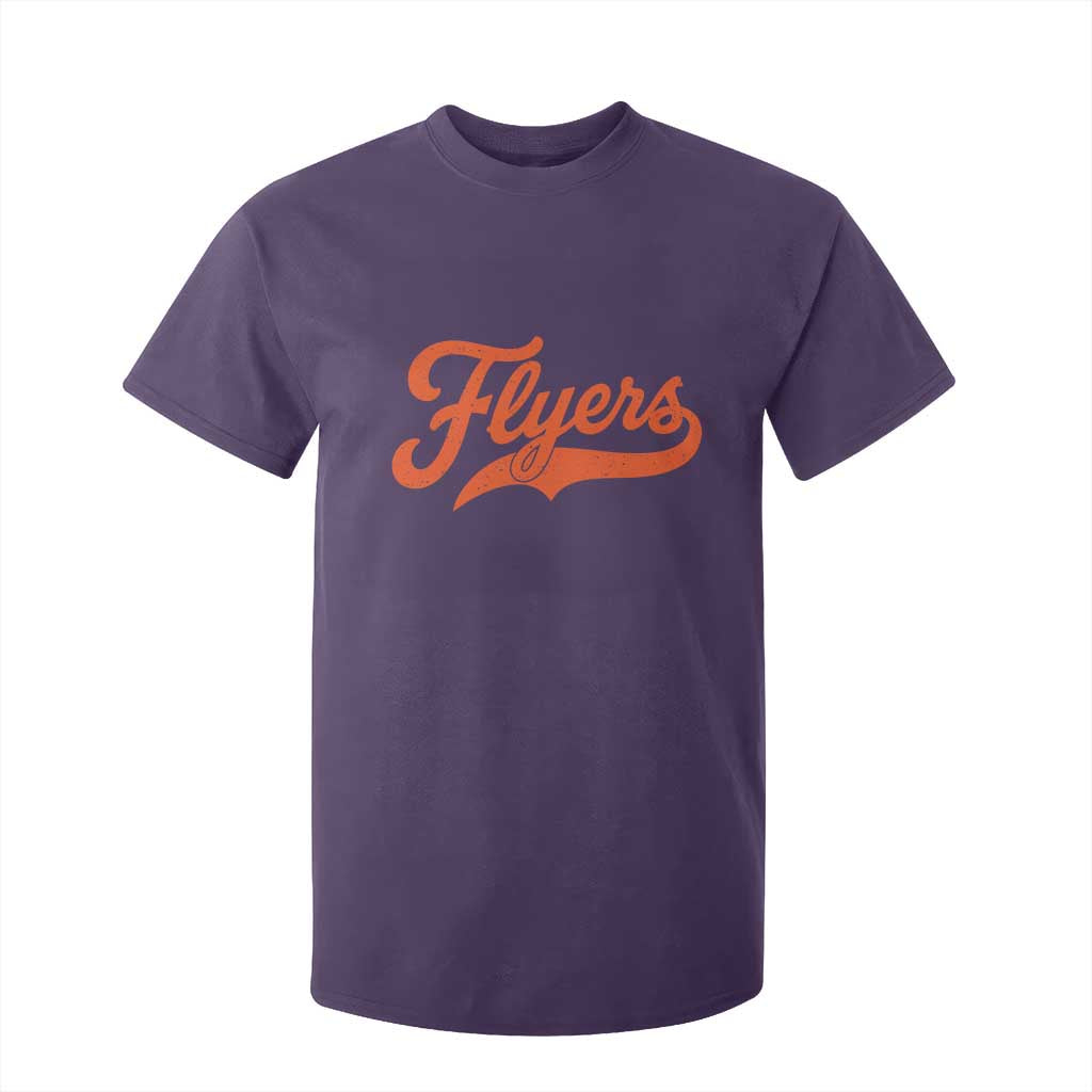 Vintage Flyers Name Script Style T Shirt For Kid Retro Distressed Tailgate Spirit Sports Fan TS02 Purple Print Your Wear