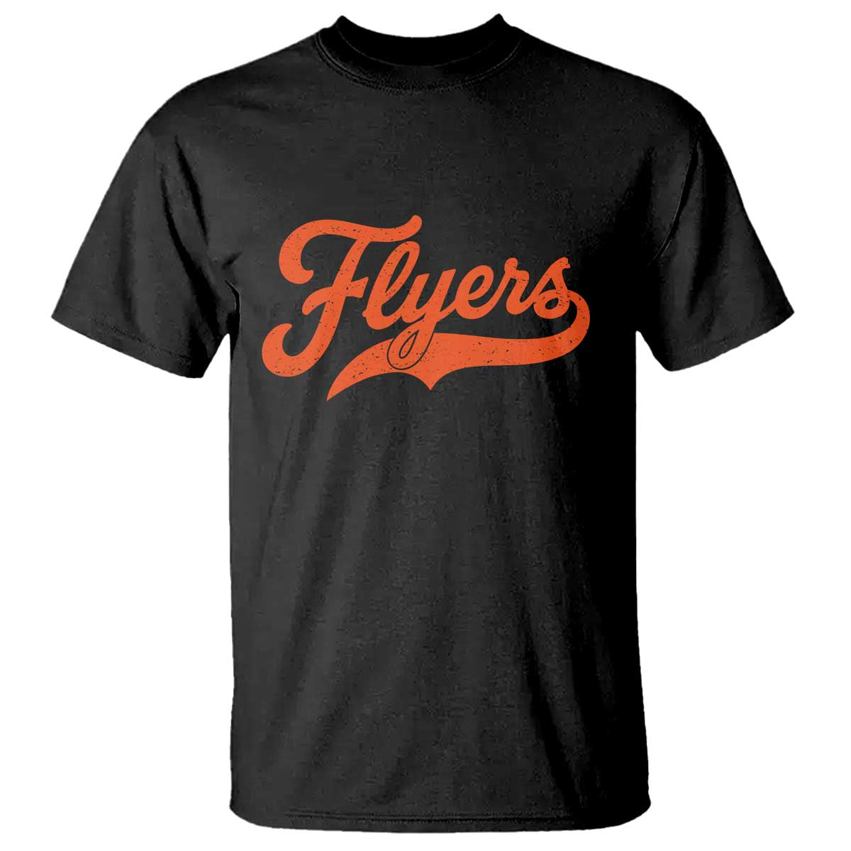 Vintage Flyers Name Script Style T Shirt Retro Distressed Tailgate Spirit Sports Fan TS02 Black Print Your Wear