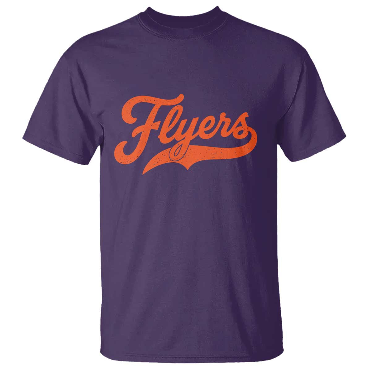 Vintage Flyers Name Script Style T Shirt Retro Distressed Tailgate Spirit Sports Fan TS02 Purple Print Your Wear