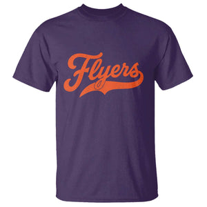 Vintage Flyers Name Script Style T Shirt Retro Distressed Tailgate Spirit Sports Fan TS02 Purple Print Your Wear