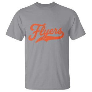 Vintage Flyers Name Script Style T Shirt Retro Distressed Tailgate Spirit Sports Fan TS02 Sport Gray Print Your Wear