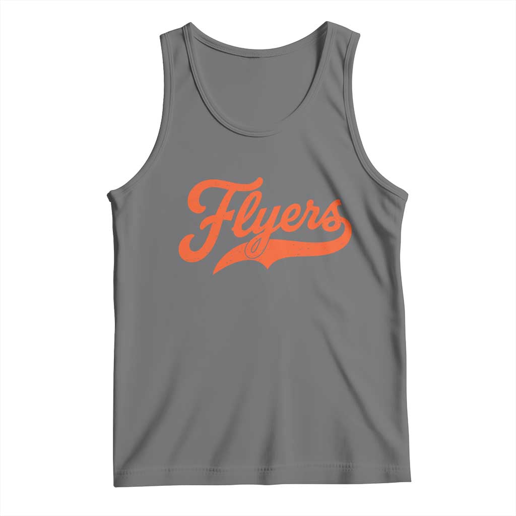 Vintage Flyers Name Script Style Tank Top Retro Distressed Tailgate Spirit Sports Fan TS02 Black Heather Print Your Wear