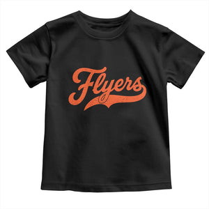 Vintage Flyers Name Script Style Toddler T Shirt Retro Distressed Tailgate Spirit Sports Fan TS02 Black Print Your Wear
