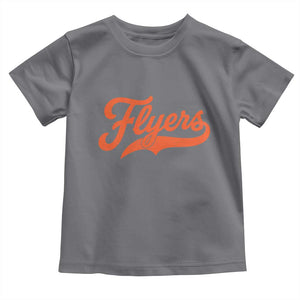 Vintage Flyers Name Script Style Toddler T Shirt Retro Distressed Tailgate Spirit Sports Fan TS02 Charcoal Print Your Wear