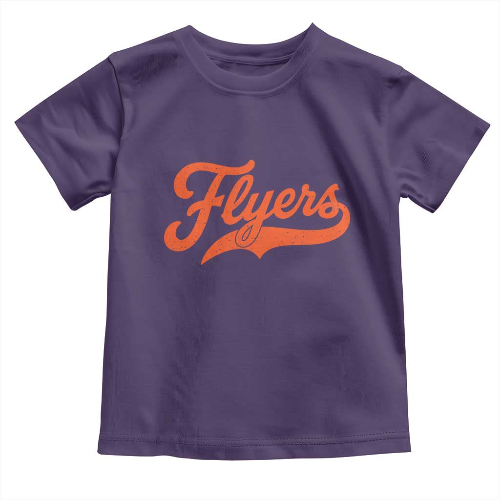 Vintage Flyers Name Script Style Toddler T Shirt Retro Distressed Tailgate Spirit Sports Fan TS02 Purple Print Your Wear