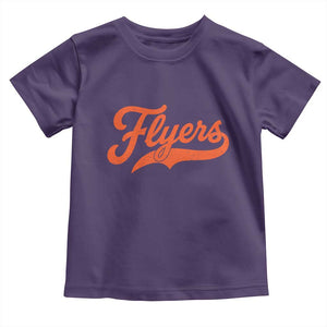 Vintage Flyers Name Script Style Toddler T Shirt Retro Distressed Tailgate Spirit Sports Fan TS02 Purple Print Your Wear