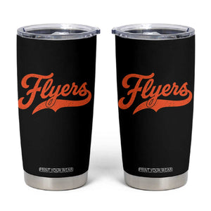 Vintage Flyers Name Script Style Tumbler Cup Retro Distressed Tailgate Spirit Sports Fan TS02 Black Print Your Wear