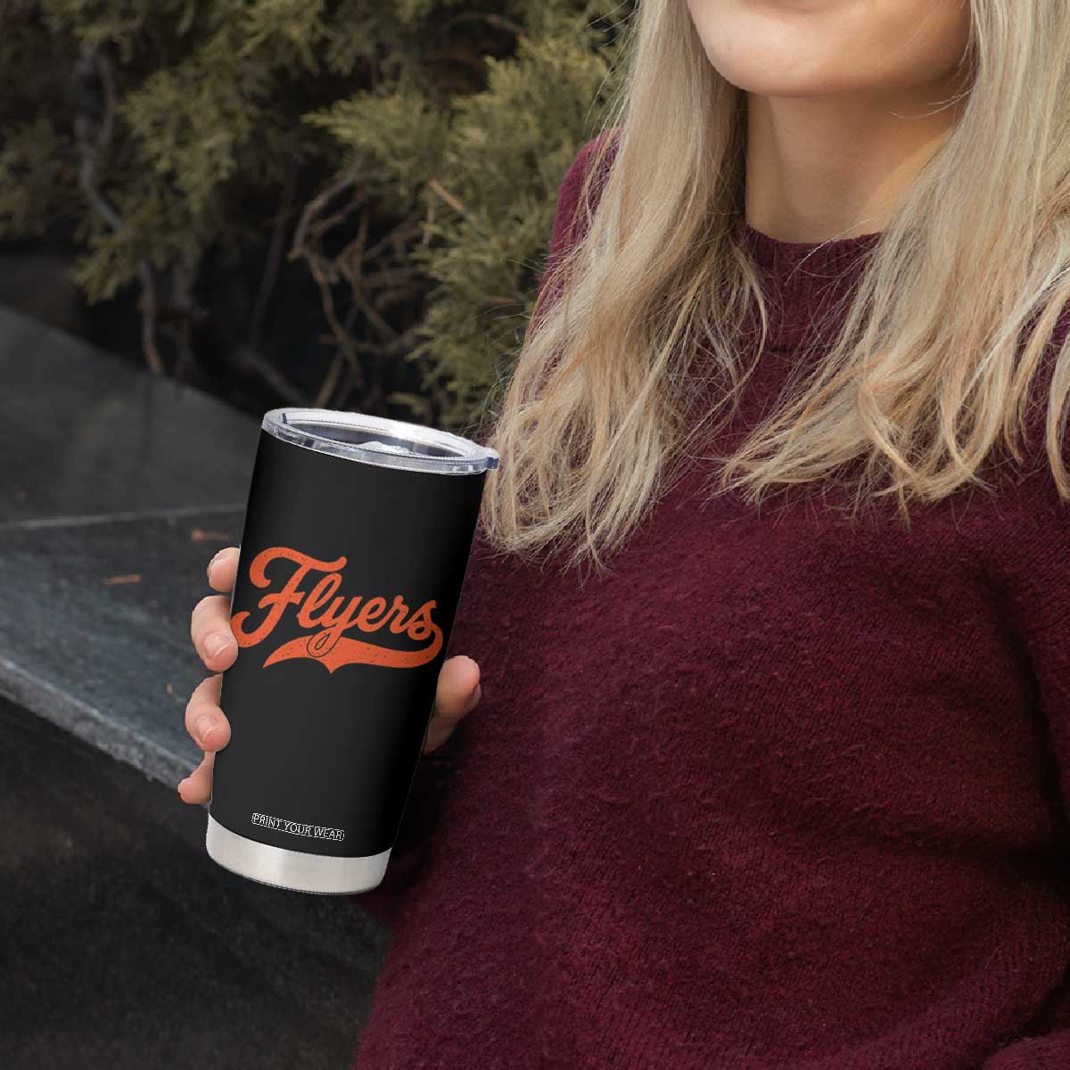 Vintage Flyers Name Script Style Tumbler Cup Retro Distressed Tailgate Spirit Sports Fan TS02 Print Your Wear