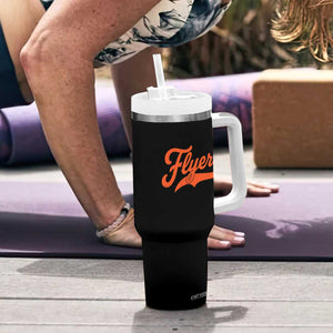 Vintage Flyers Name Script Style Tumbler With Handle Retro Distressed Tailgate Spirit Sports Fan TS02 Print Your Wear