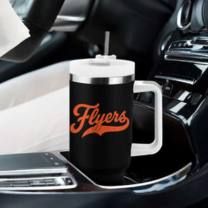 Vintage Flyers Name Script Style Tumbler With Handle Retro Distressed Tailgate Spirit Sports Fan TS02 Print Your Wear