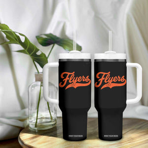 Vintage Flyers Name Script Style Tumbler With Handle Retro Distressed Tailgate Spirit Sports Fan TS02 Print Your Wear