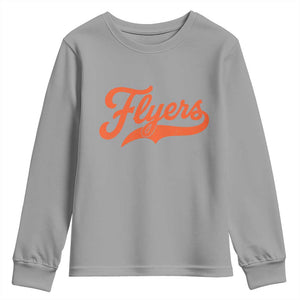 Vintage Flyers Name Script Style Youth Sweatshirt Retro Distressed Tailgate Spirit Sports Fan TS02 Sport Gray Print Your Wear