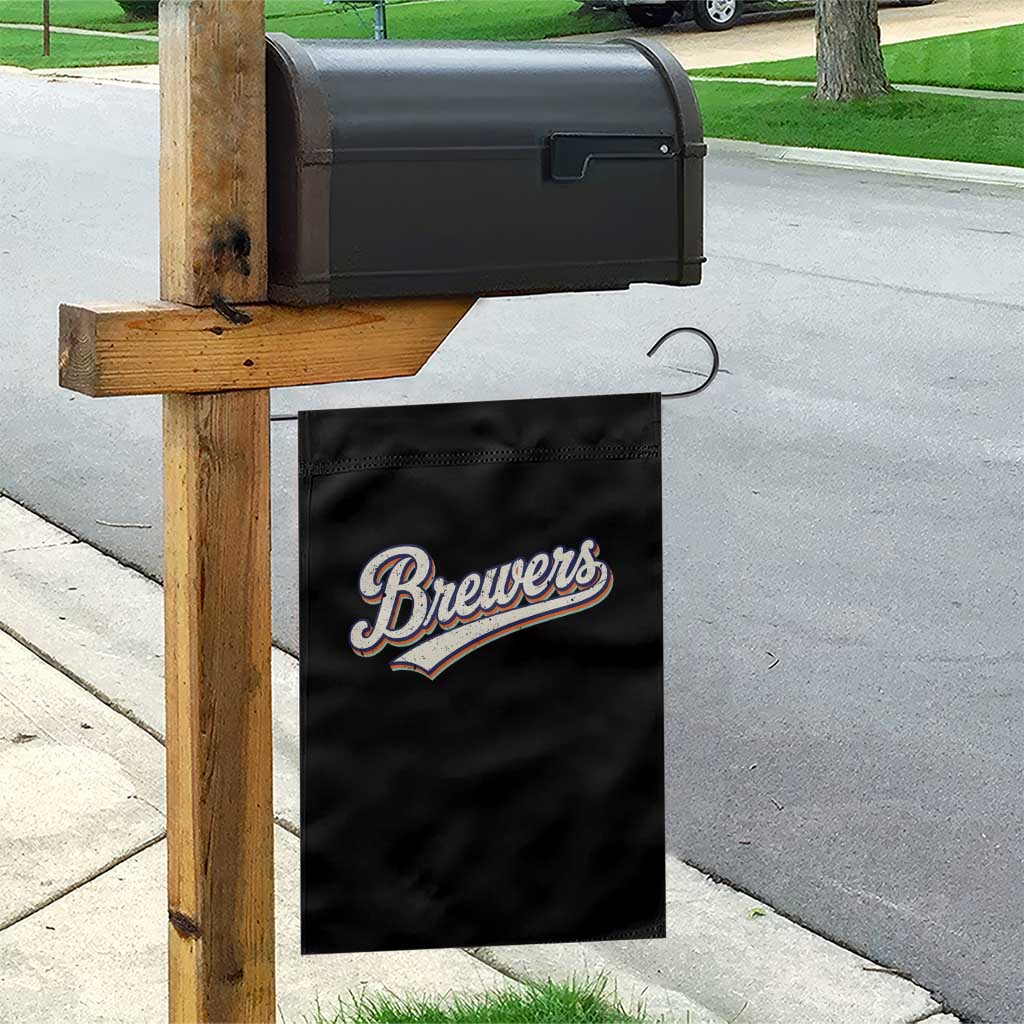 Vintage 70s Brewers Name Script Style Garden Flag Retro Distressed Tailgate Spirit Sports Fan TS02 Print Your Wear