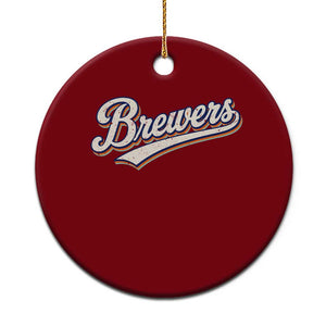 Vintage 70s Brewers Name Script Style Ceramic Ornament Retro Distressed Tailgate Spirit Sports Fan TS02 1pc Red Print Your Wear