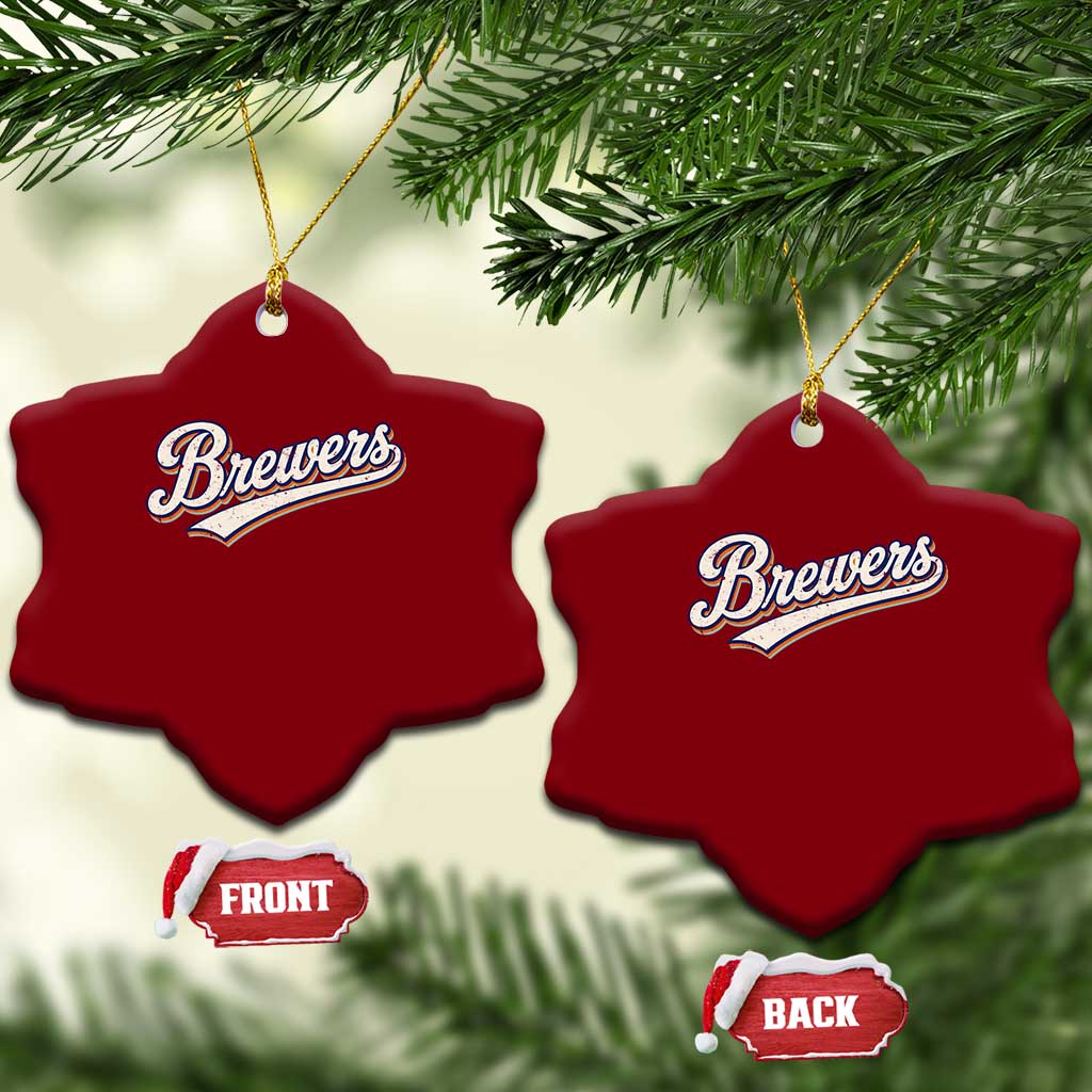 Vintage 70s Brewers Name Script Style Ceramic Ornament Retro Distressed Tailgate Spirit Sports Fan TS02 Print Your Wear
