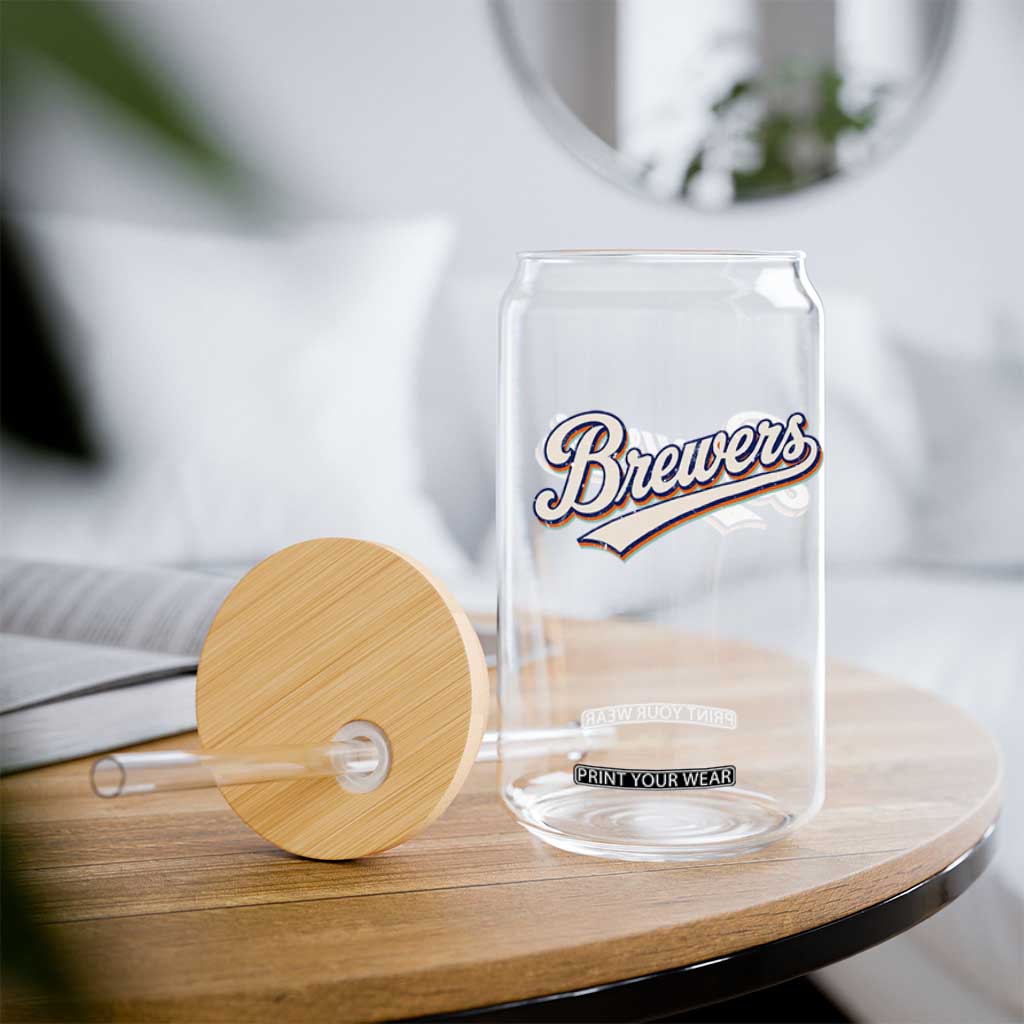 Vintage 70s Brewers Name Script Style Glass Can Retro Distressed Tailgate Spirit Sports Fan TS02 Print Your Wear