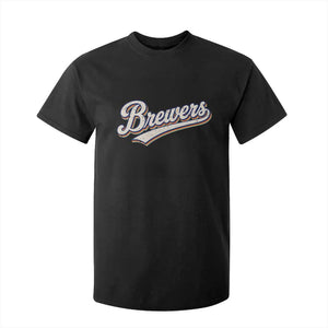 Vintage 70s Brewers Name Script Style T Shirt For Kid Retro Distressed Tailgate Spirit Sports Fan TS02 Black Print Your Wear