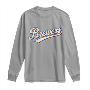 Vintage 70s Brewers Name Script Style Long Sleeve Shirt Retro Distressed Tailgate Spirit Sports Fan TS02 Sport Gray Print Your Wear