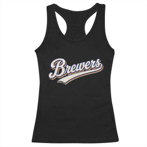 Vintage 70s Brewers Name Script Style Racerback Tank Top Retro Distressed Tailgate Spirit Sports Fan TS02 Black Print Your Wear