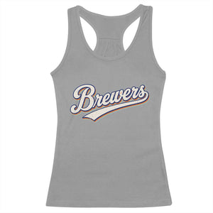 Vintage 70s Brewers Name Script Style Racerback Tank Top Retro Distressed Tailgate Spirit Sports Fan TS02 Sport Gray Print Your Wear