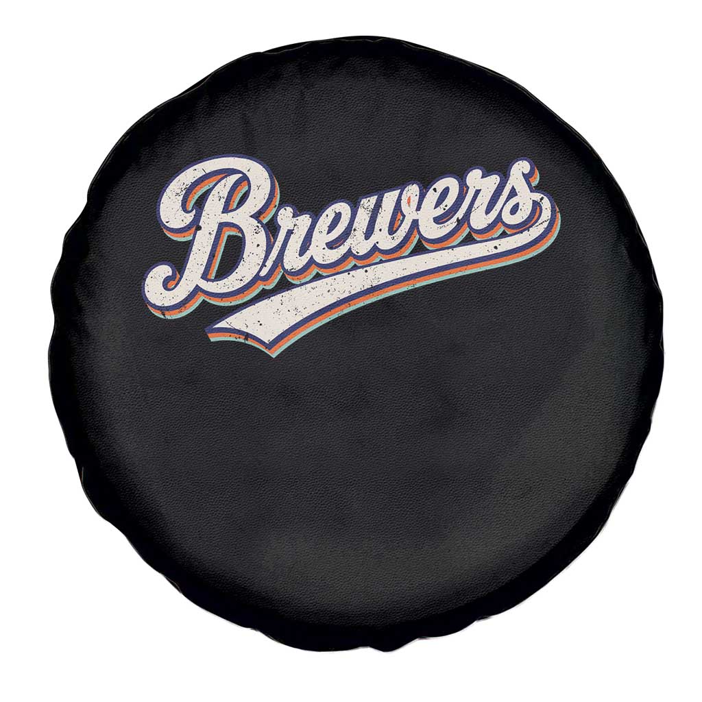 Vintage 70s Brewers Name Script Style Spare Tire Cover Retro Distressed Tailgate Spirit Sports Fan TS02 Print Your Wear