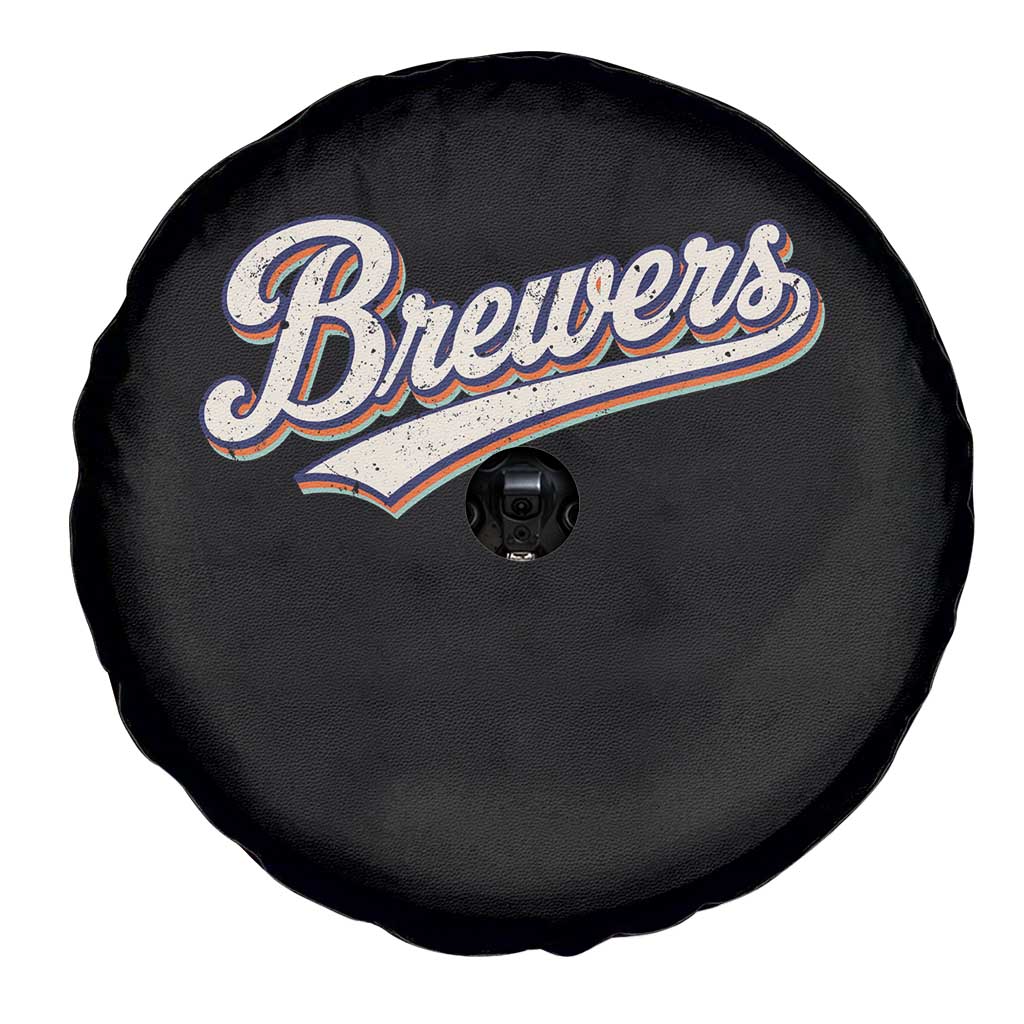 Vintage 70s Brewers Name Script Style Spare Tire Cover Retro Distressed Tailgate Spirit Sports Fan TS02 Print Your Wear