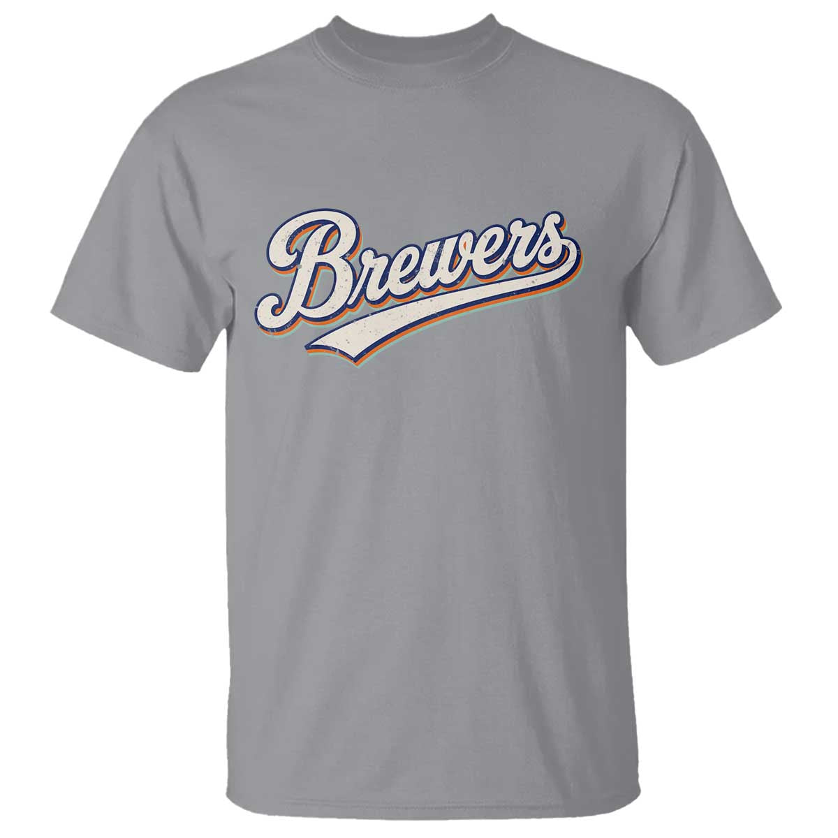 Vintage 70s Brewers Name Script Style T Shirt Retro Distressed Tailgate Spirit Sports Fan TS02 Sport Gray Print Your Wear