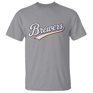 Vintage 70s Brewers Name Script Style T Shirt Retro Distressed Tailgate Spirit Sports Fan TS02 Sport Gray Print Your Wear