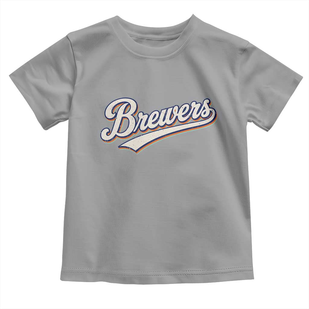 Vintage 70s Brewers Name Script Style Toddler T Shirt Retro Distressed Tailgate Spirit Sports Fan TS02 Sport Gray Print Your Wear