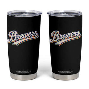 Vintage 70s Brewers Name Script Style Tumbler Cup Retro Distressed Tailgate Spirit Sports Fan TS02 Black Print Your Wear