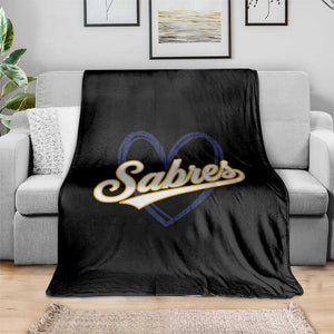 Vintage 70s Sabres Name Heart Script Style Throw Blanket Retro Distressed Tailgate Spirit Sports Fan TS02 Print Your Wear