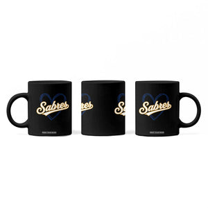 Vintage 70s Sabres Name Heart Script Style Coffee Mug Retro Distressed Tailgate Spirit Sports Fan TS02 Print Your Wear