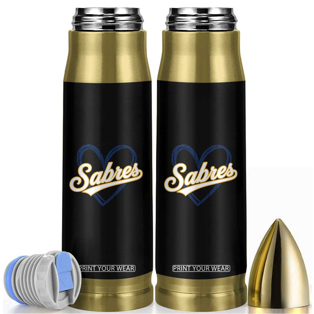 Vintage 70s Sabres Name Heart Script Style Bullet Tumbler Retro Distressed Tailgate Spirit Sports Fan TS02 Black Print Your Wear