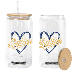 Vintage 70s Sabres Name Heart Script Style Glass Can Retro Distressed Tailgate Spirit Sports Fan TS02 Print Your Wear