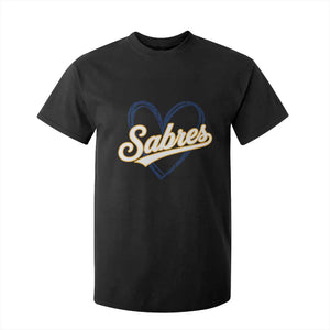 Vintage 70s Sabres Name Heart Script Style T Shirt For Kid Retro Distressed Tailgate Spirit Sports Fan TS02 Black Print Your Wear