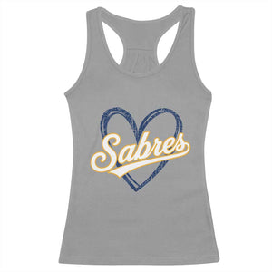 Vintage 70s Sabres Name Heart Script Style Racerback Tank Top Retro Distressed Tailgate Spirit Sports Fan TS02 Sport Gray Print Your Wear