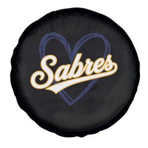 Vintage 70s Sabres Name Heart Script Style Spare Tire Cover Retro Distressed Tailgate Spirit Sports Fan TS02 Print Your Wear