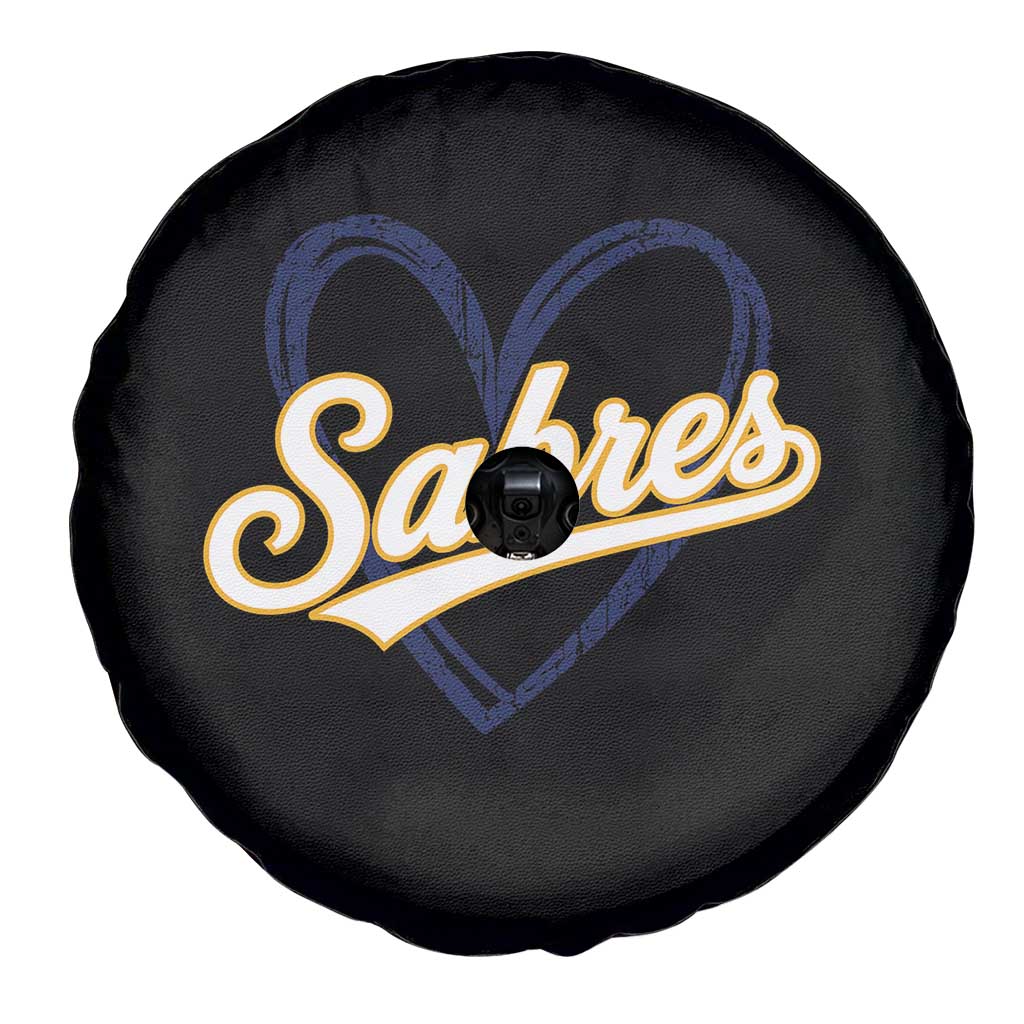 Vintage 70s Sabres Name Heart Script Style Spare Tire Cover Retro Distressed Tailgate Spirit Sports Fan TS02 Print Your Wear