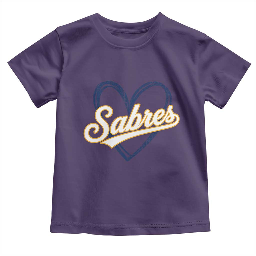 Vintage 70s Sabres Name Heart Script Style Toddler T Shirt Retro Distressed Tailgate Spirit Sports Fan TS02 Purple Print Your Wear
