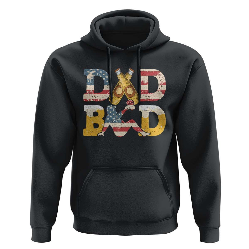 Funny Drinking Dad Hoodie Dad Bod Father Figure Beer Love American Flag TS02 Black Print Your Wear