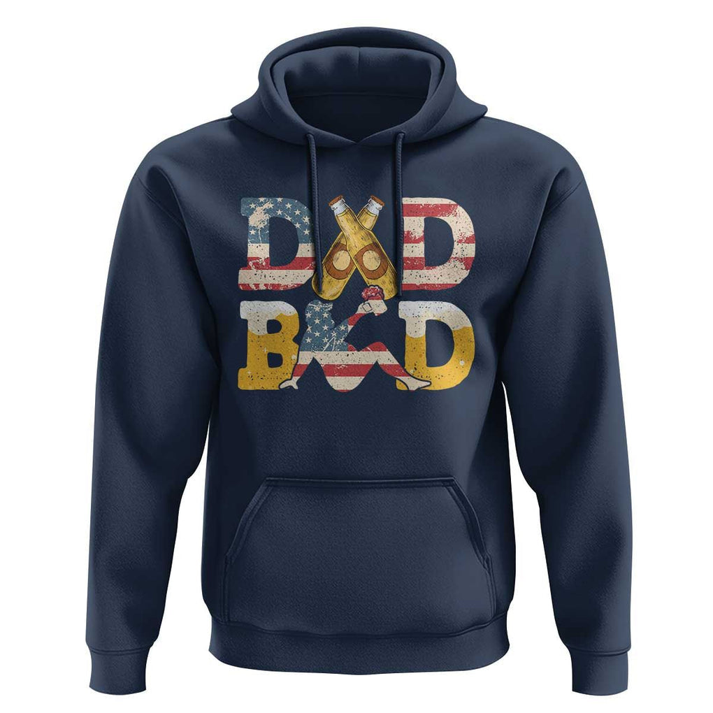 Funny Drinking Dad Hoodie Dad Bod Father Figure Beer Love American Flag TS02 Navy Print Your Wear